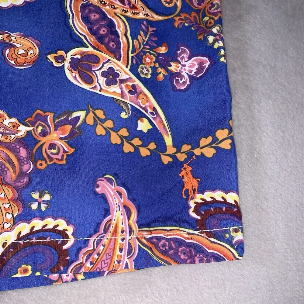 Polo Ralph Lauren Swim Trunks Mens Large Blue All Over AOP Design Mesh‎ Lining